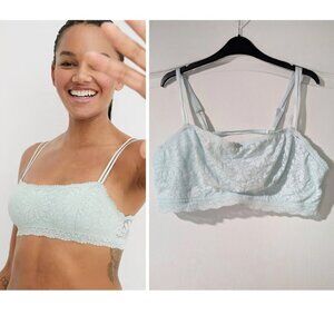 NEW Aerie | Anytime Lace Strappy Bralette In Light Turquoise